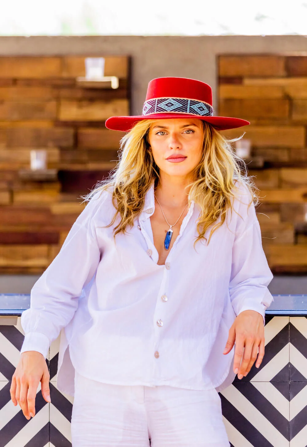 Nawi - Spanish Style Hat - Red 