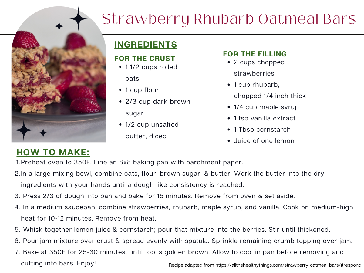 Strawberry Rhubarb Oatmeal Bars — Kalkaska Conservation District