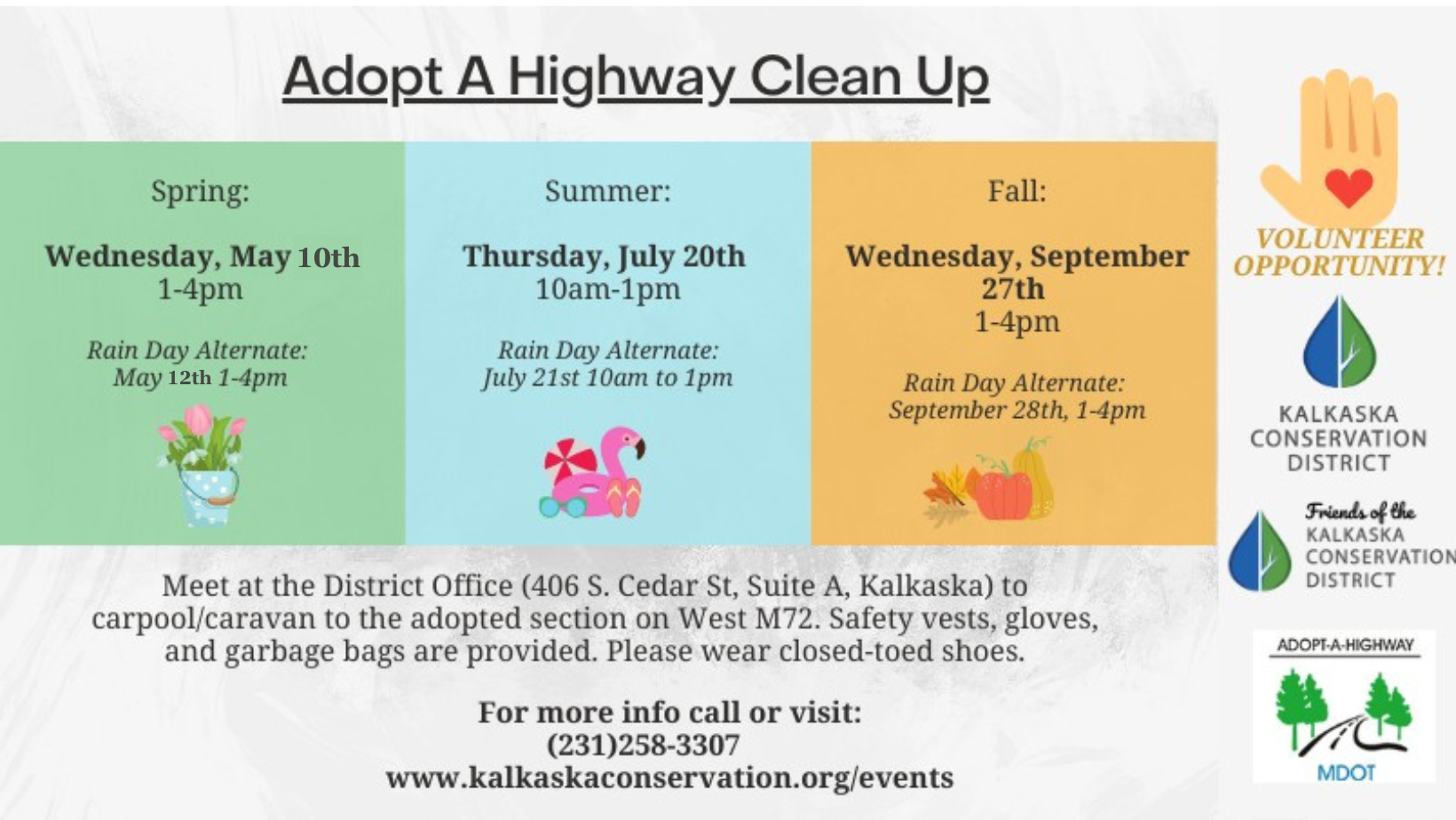 Spring 2023 Adopt a Highway Clean Up with the Friends of the Kalkaska
