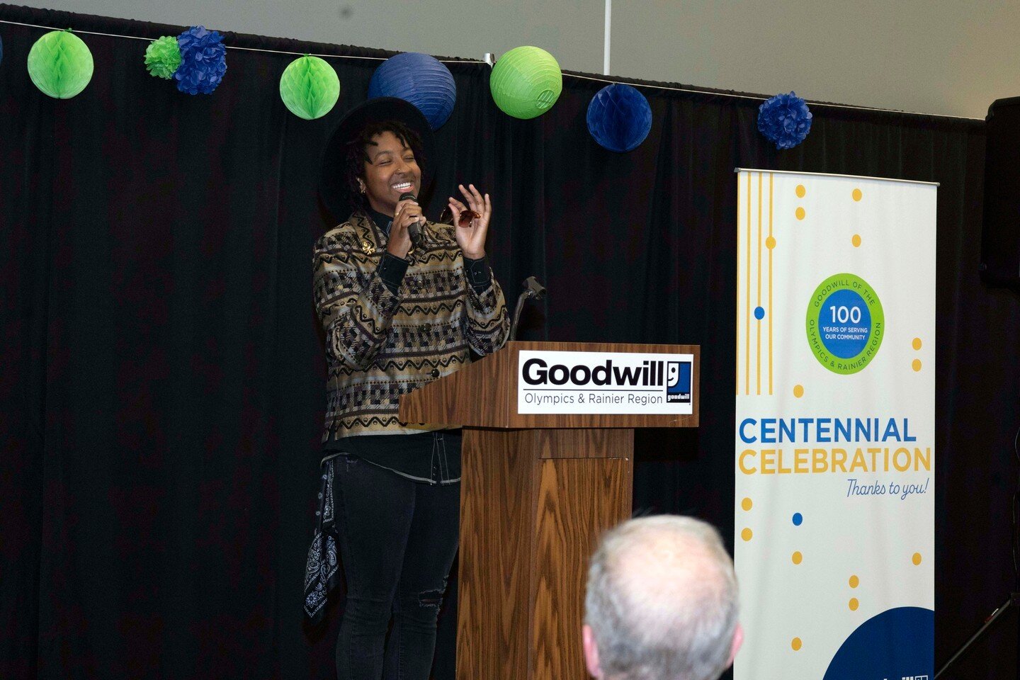 Thank you, Goodwill Washington. Loved performing at your Centennial Celebration. 🎉 Great work, incredible people &amp; amazing food! 
#power2thepoetry #bthelyte #celebrate #grateful

In this photo album (part 1 of 2): @wagoodwill @b.lyte222 @catheri