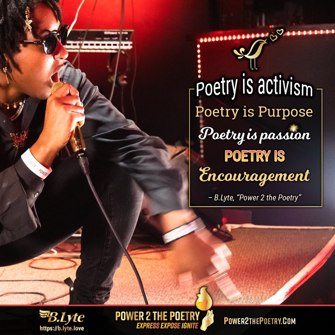 &quot;Poetry is activism. Poetry is purpose. Poetry is passion. Poetry is encouragement.&quot; &ndash; B.Lyte, &ldquo;Power 2 the Poetry&rdquo;
What does poetry mean to you? 💬 Comment below!
#bthelyte #power2thepoetry #lyftoff321 #wednesdaymotivatio