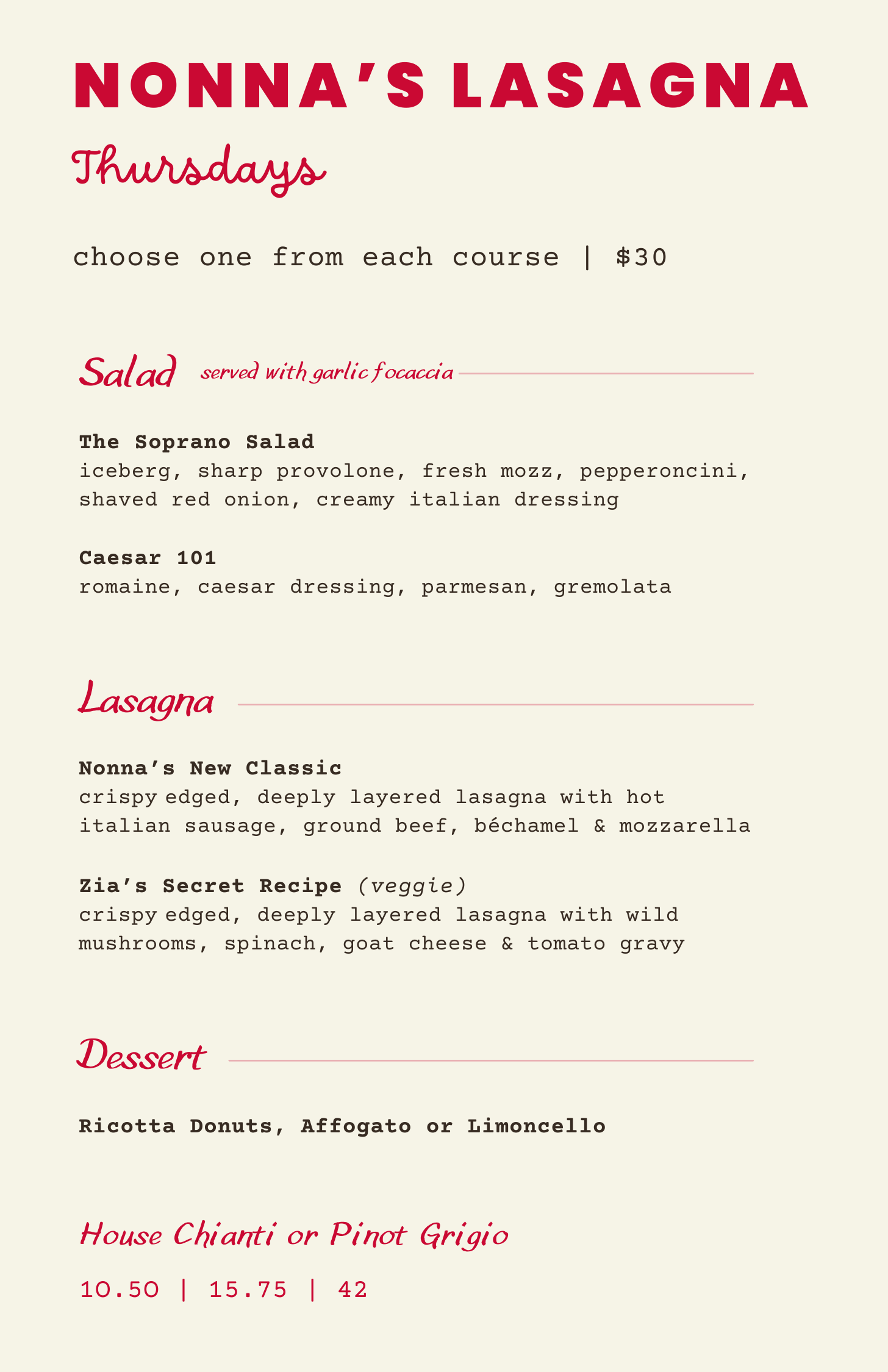 Nonna's Lasagna Thursdays