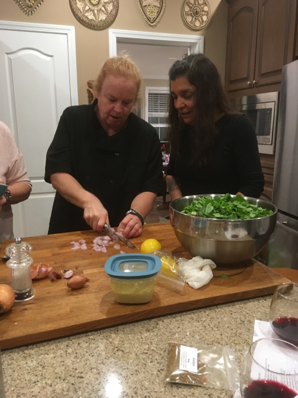 Chef Joan Moore to the left