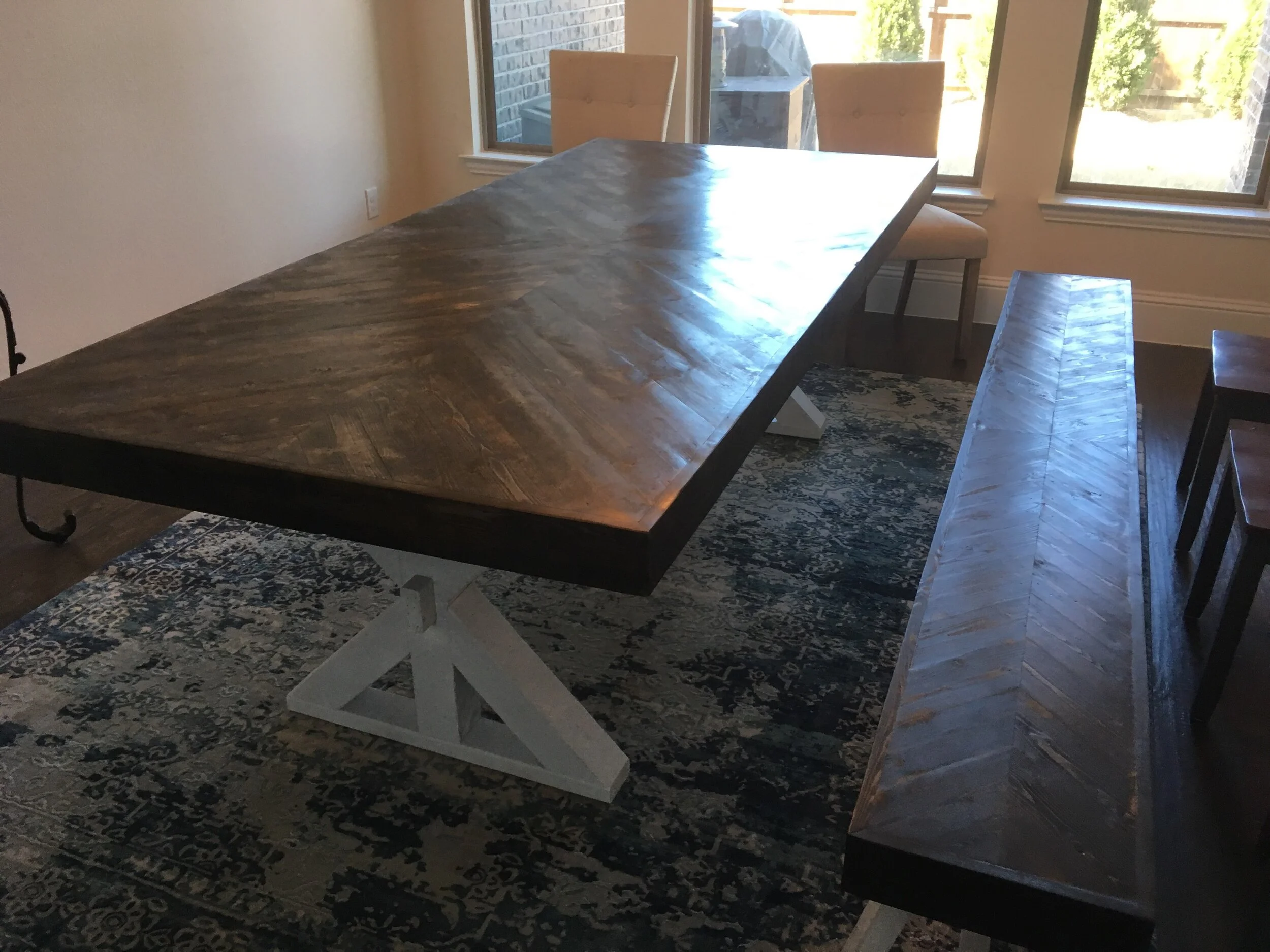 ltwotone herringbone with matching bench.JPG