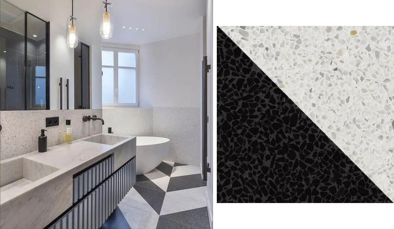 TERRAZZO COLOR - BLACK and WHITE