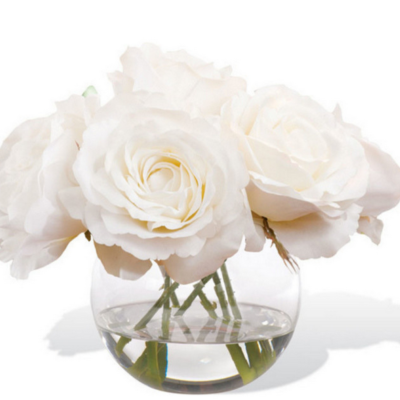 White Silk Roses