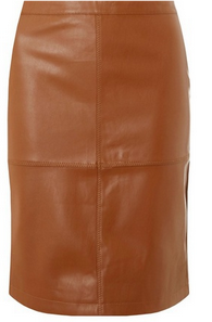 Tan Faux Leather Skirt