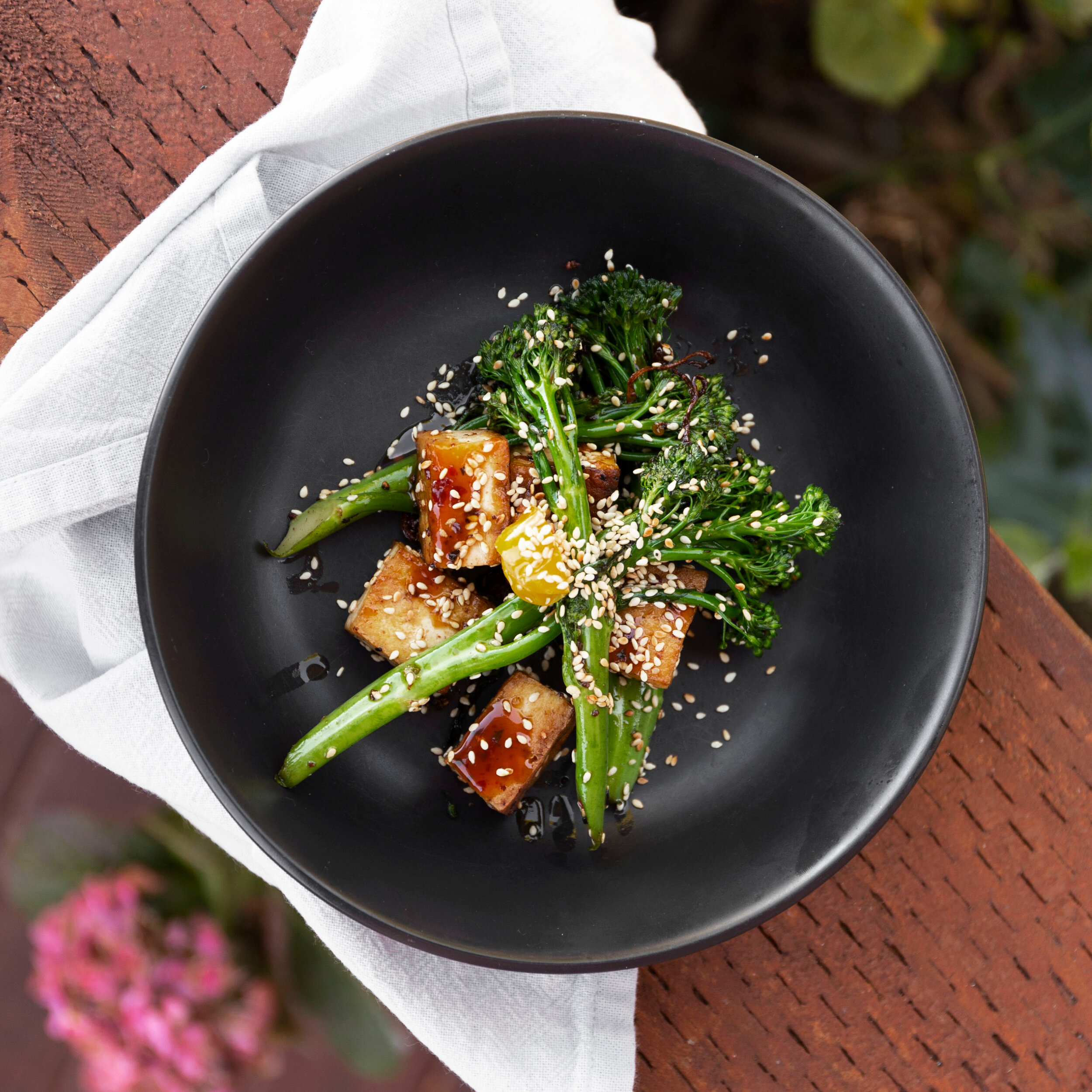 Garlic Chilli Tofu, Sesame Broccolini - VEGAN AND GLUTEN FREE 
