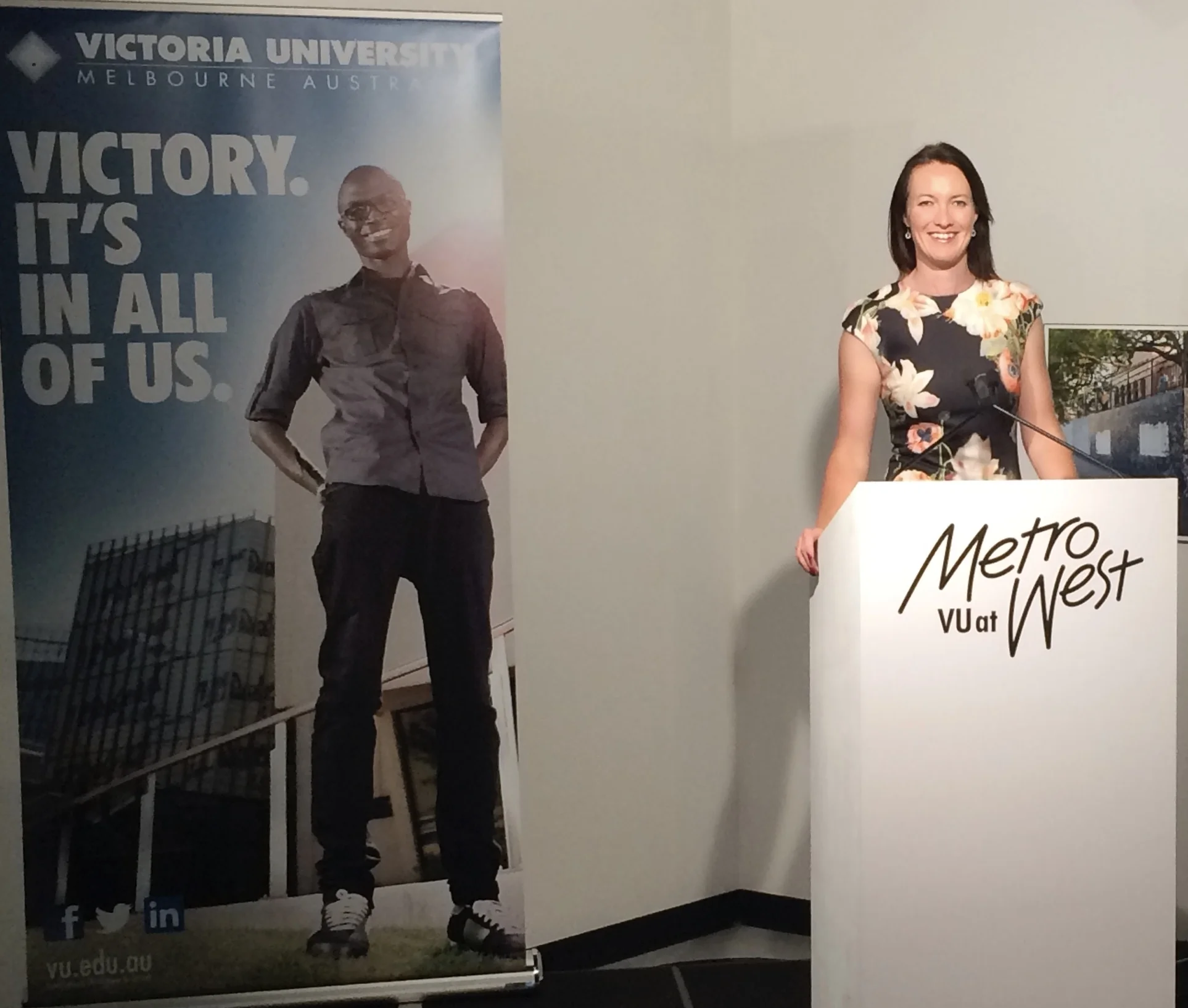 Delivering the inaugural Dean’s Lecture at Victoria University, Australia