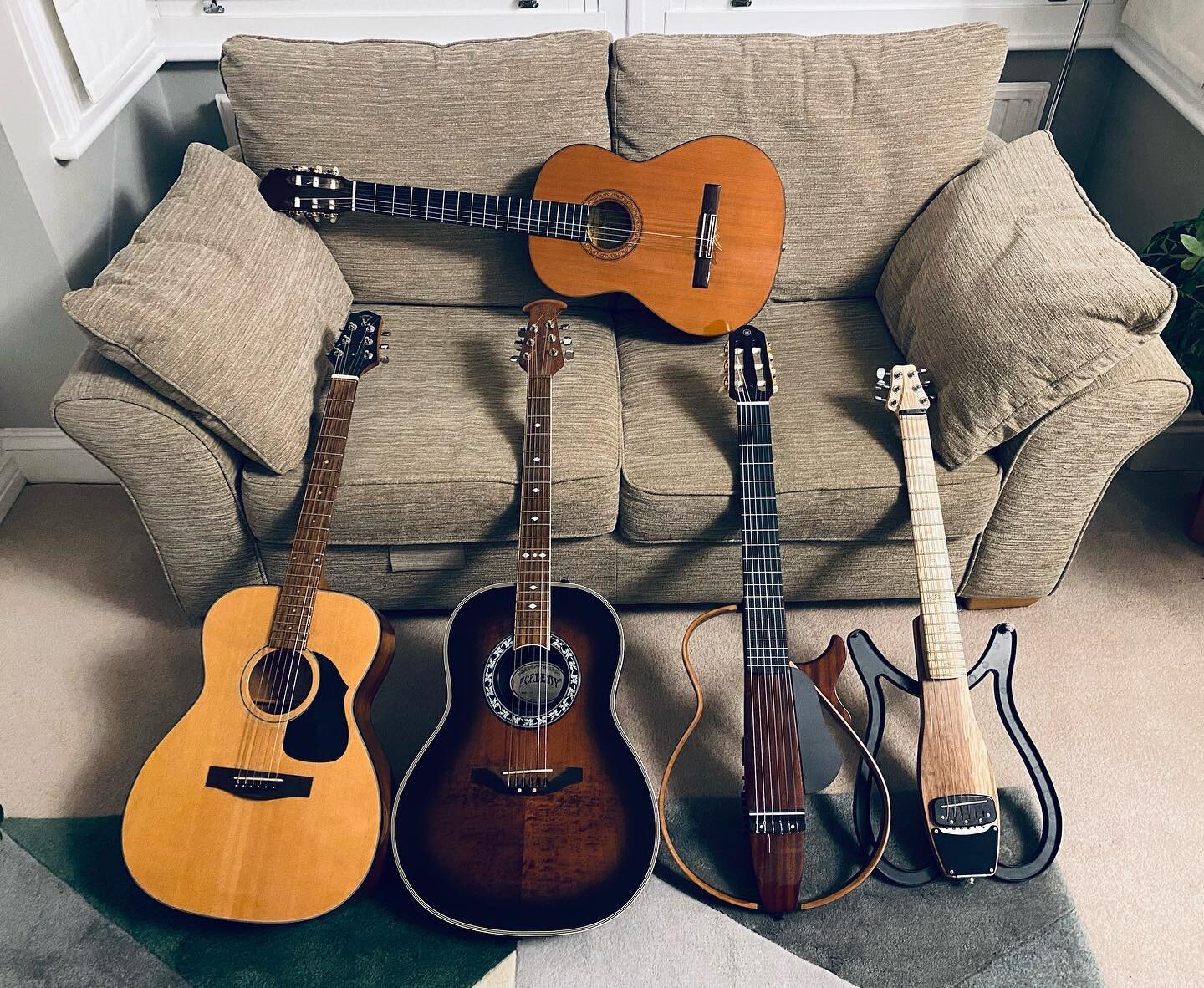 Getting the family back together!
- And only one broken string between them having not seen them for a few months.

One of these guitars did the epic ICC World Cup 2011 with me, which was 2 intl and no fewer than 11 domestic flights across India &amp