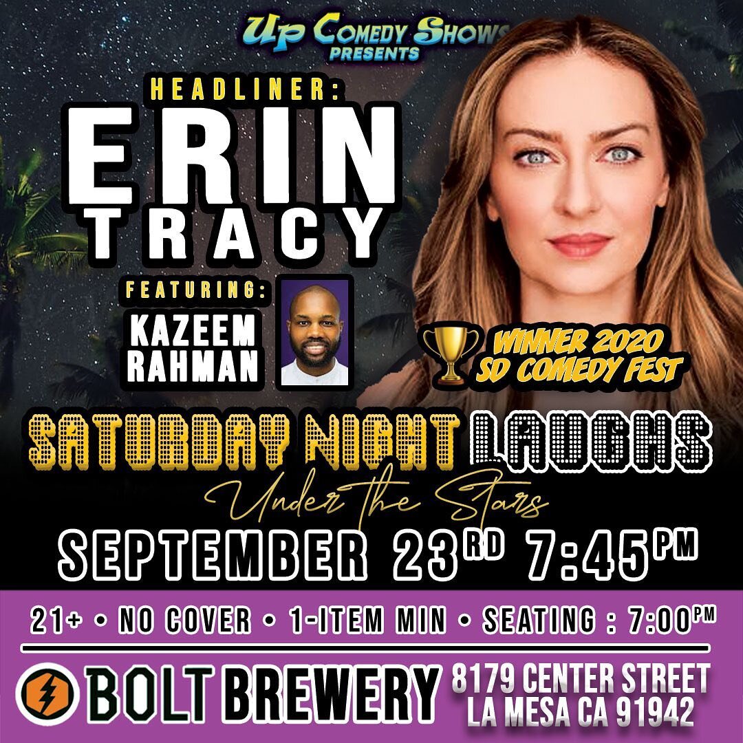 Tonight! San Diego! @kazeemcomedy and I are telling jokes @boltbrewery for @upcomedyshows - come out! Sorry for all the exclamation points in this caption I had too much caffeine on the drive down!
.
#standup #standupcomedy #comedyshows #showsbeforeb
