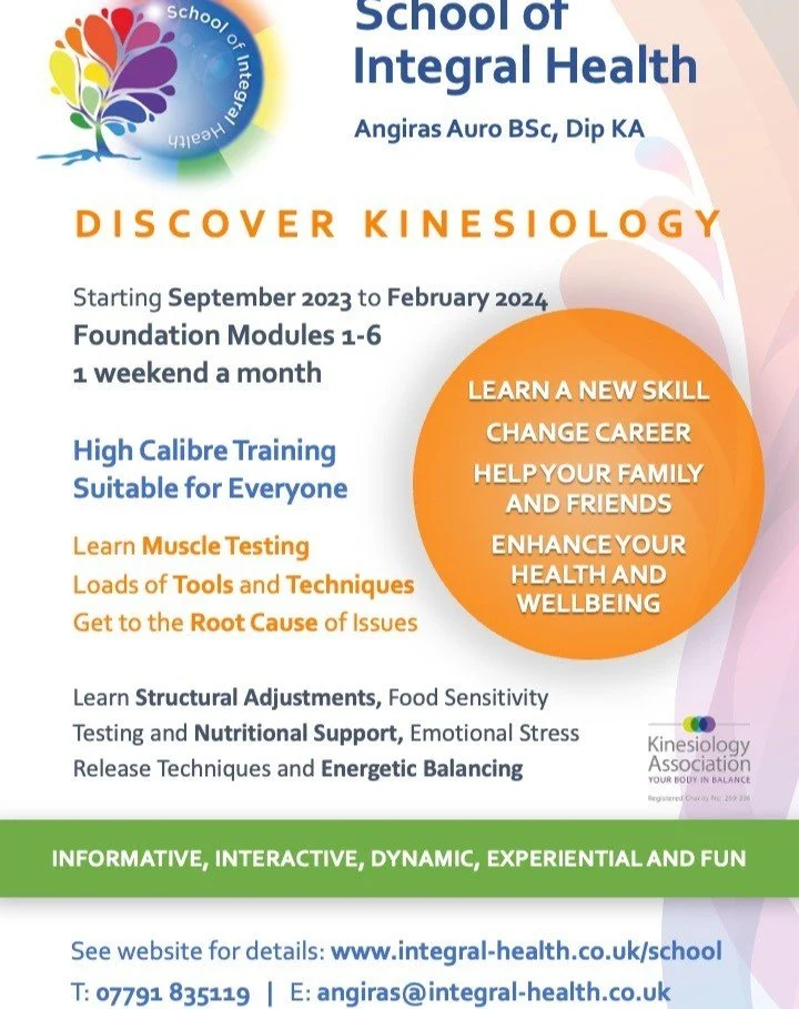 New Kinesiology Foundation Course starting September 2023. Get in touch to find out more! #kinesiology #learnkinesiology #aurointegrahealth #foundationkinesiology #foundationkinesiologycourse #health #healing #foodsensitivies #muscletesting