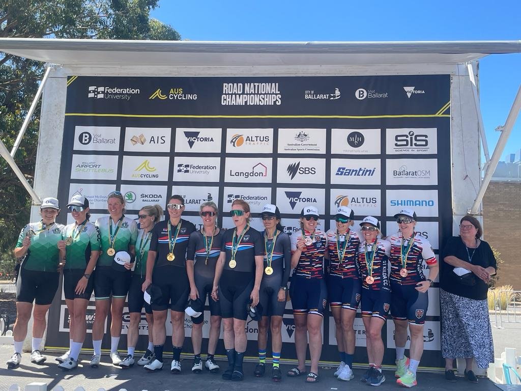 RoadNats23_podium pic_FemmesGoldTTT_Renee, Fiona, Audrey, Anna.JPG