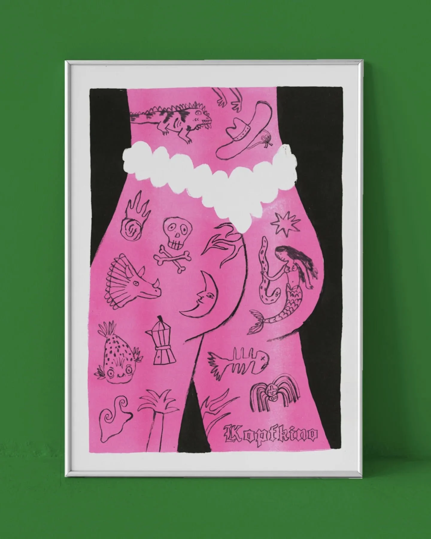 Op zondag 21 september kan je o.a. deze print kopen tijdens de illustratie markt @volkshotel 💖 Ik ben er zelf niet bij maar lief studiogenootje @lisetcelie verkoopt namens onze studio! 

Derri&egrave;re, 2025, riso print in oplage.