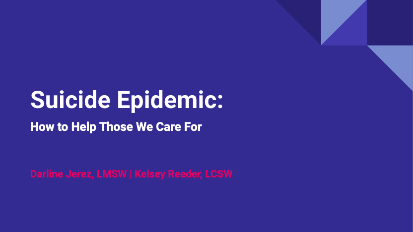 Suicide Epidemic: How to Help Those We Care For