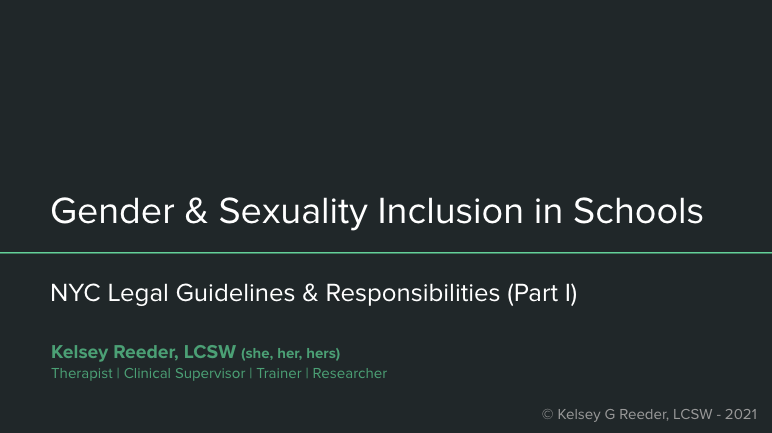 Gender &amp; Sexuality Inclusion in Schools: NYC Legal Guidelines &amp; Responsibilities