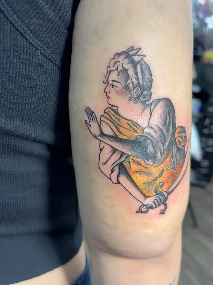 Got to do a rendition of Judith from the very cool Gentileschi piece and some antler adornments! Thanks folks!!
.
.
.
#tattoo #tattoos #iowatattooartist #cedarrapidstattoo #neotrad