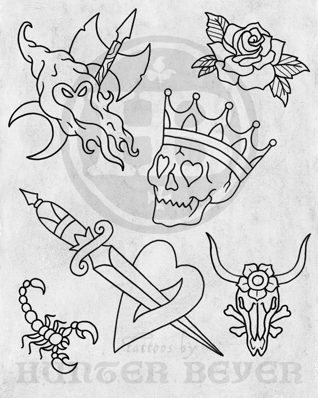 SOME NEW FLASH to celebrate Friday the 13th (and Valentine&rsquo;s Day I suppose)‼️ Prices begin at $65 starting TOMORROW. Stop in the shop or DM with any interest!
.
.
.
#tattoo #iowatattooartist #traditionaltattoos #fridaythe13th #valentine
