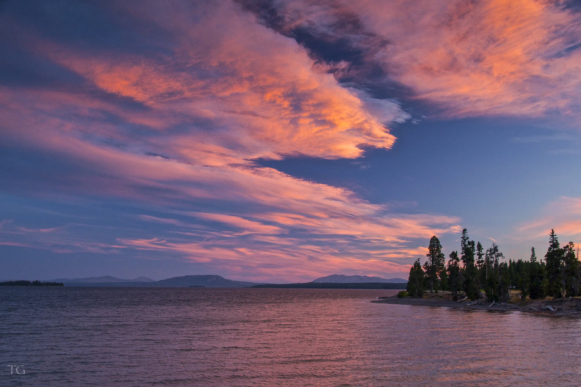 Sunset On Yellowstone Lake
