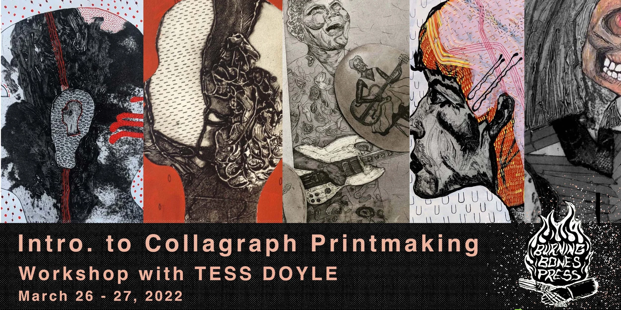 Intro. to Collagraph Printmaking Workshop at Burning Bones Press