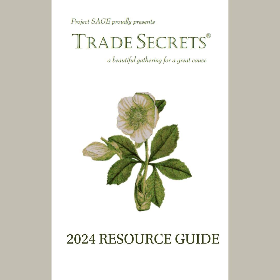 The 2024 Trade Secrets Resource Guide is now available! 

Thank you to our community supporters for your generosity and encouragement of our work at Project SAGE. 

Read it at the Link in Bio!