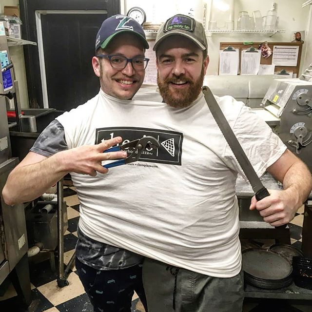 When staffers have disagreements, we put them in a #theospizzanola &quot;get along&quot; shirt... #parentingpizzapeople is hard work. .
.
#NOLA #neworleans #igersneworleans #showmeyournola&nbsp; #followyournola #wherenolaeats #nolafood #nolaeats #eee