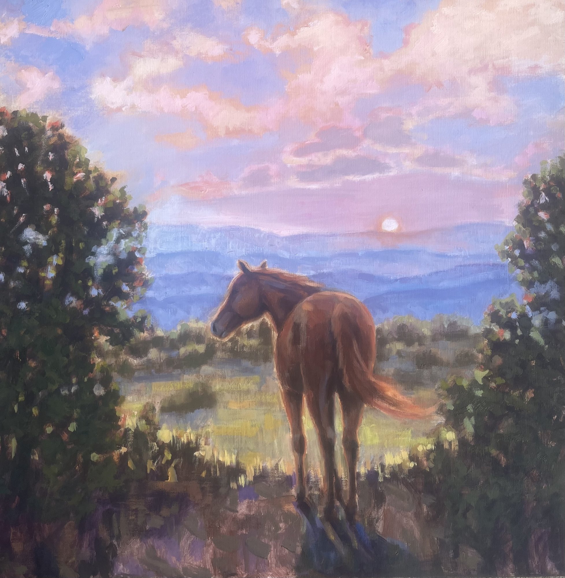 Found What She Was Looking For by Susan Bell, Oil, 20x20, $2800