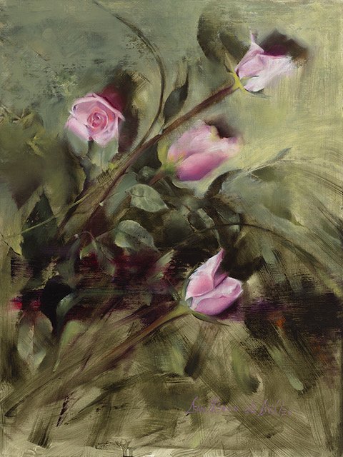 Lyricism in Pink by Dean Buhler, Oil, 16x12,$800