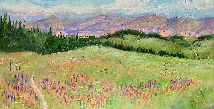 Shrine Pass Summer Splendor by Patty Dwyer, Oil, 12x24, $1200