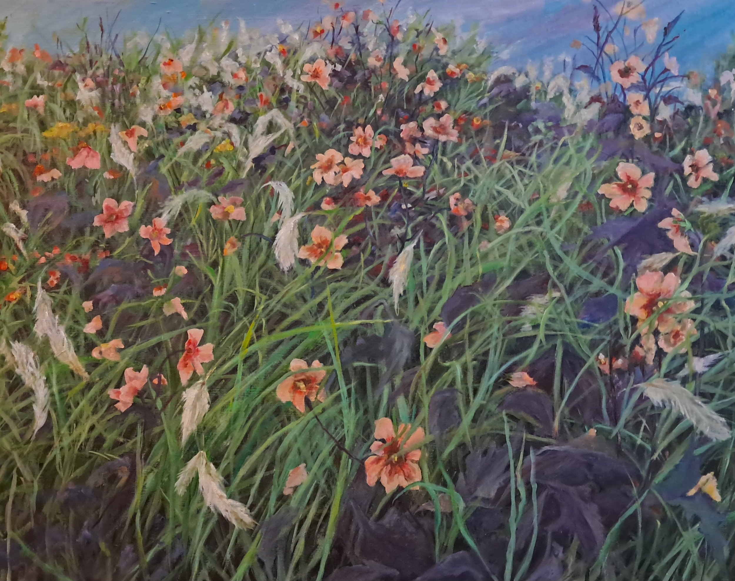 Flower Field by Cheryl Jelm, Oil, 18x24, $400