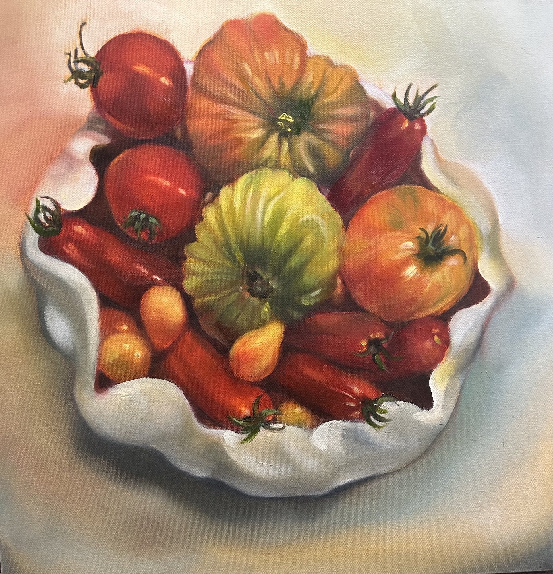 Late Summer Bounty by Kate Kennedy, Oil, 18x18, $900