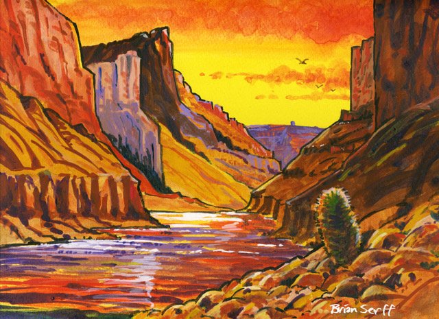 Desert View by Brian Serff, Watercolor, 17x14, $200