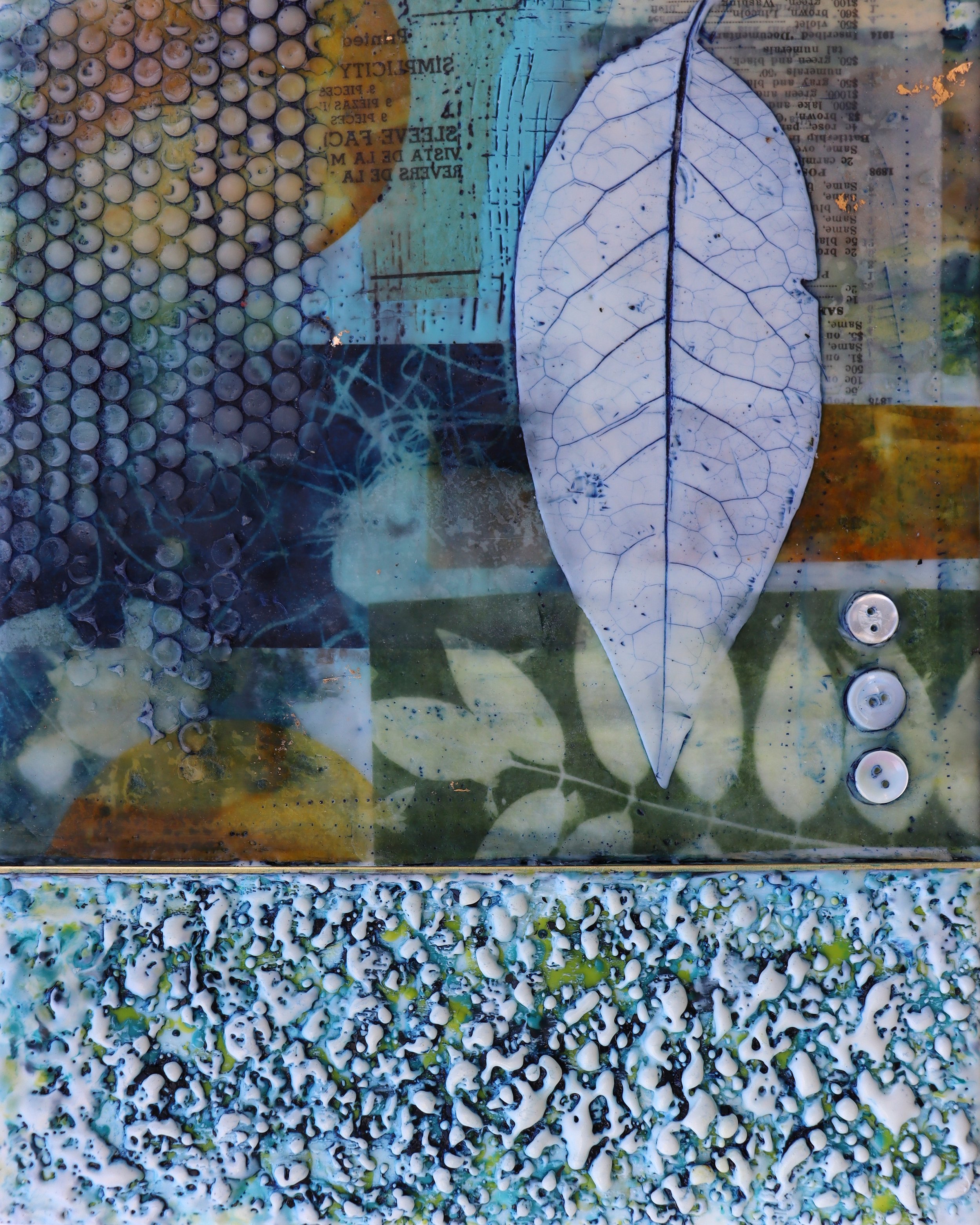 Nature's Tapestry by Jennifer Wilson, Encaustic, 10x8, $225