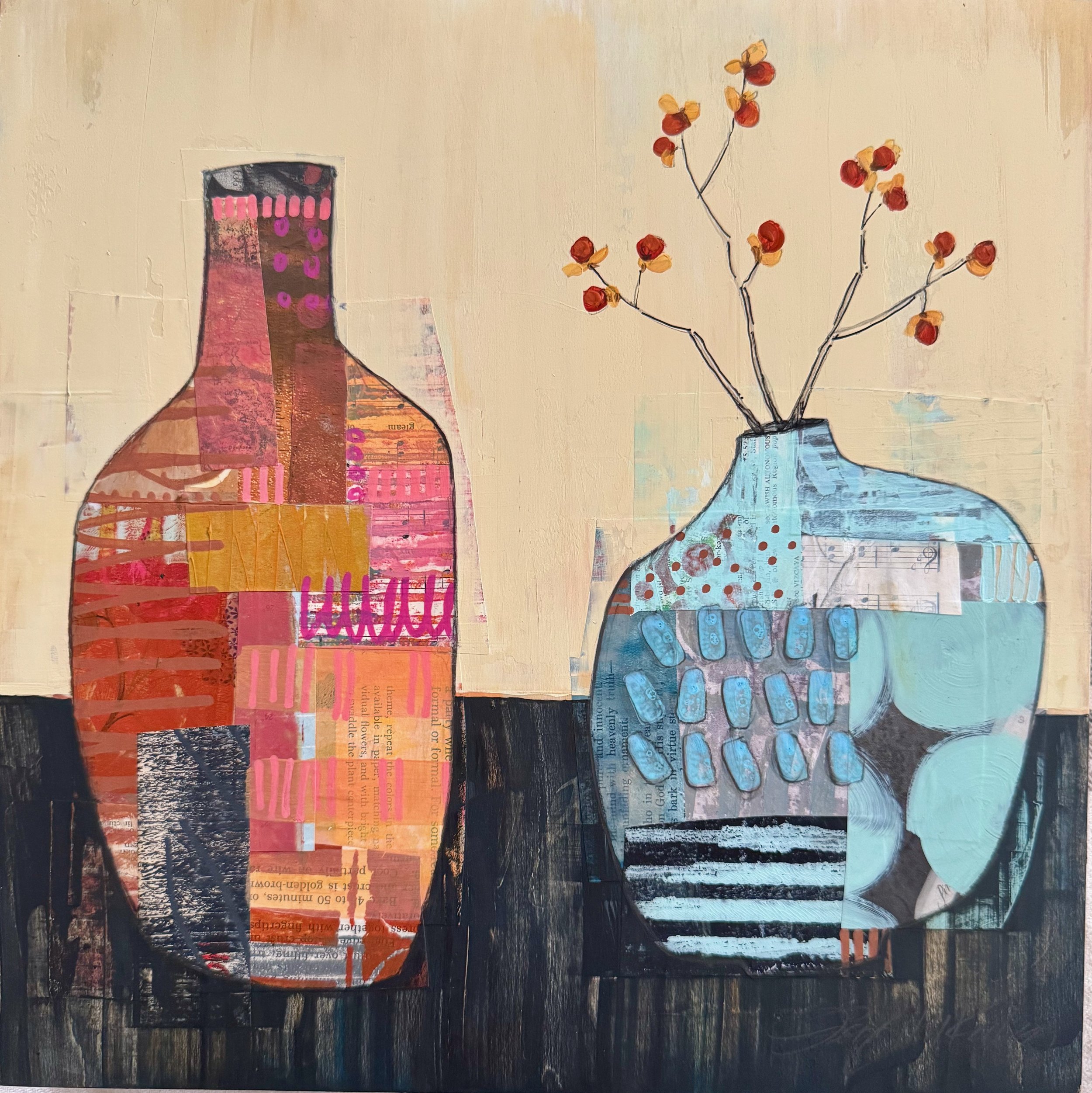 Bittersweet by Jennifer Keelan, Mixed Media, 12x12, $155
