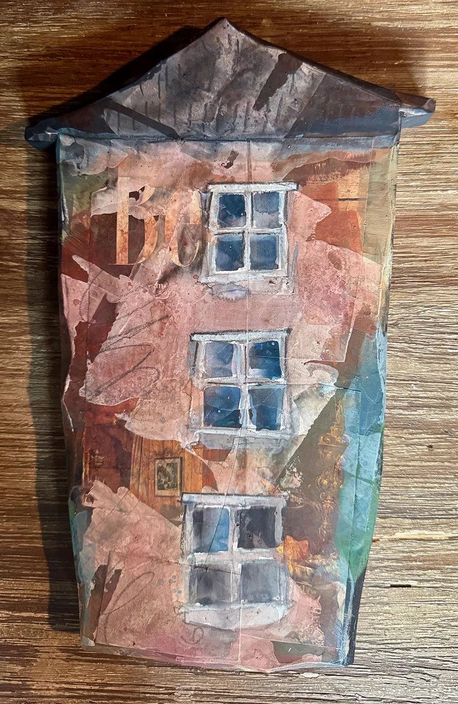 House 1 by Jennifer Keelan, Mixed Media, 12x8x.75, $75