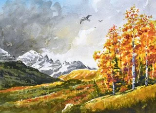 West Maroon by Brian Serff, Watercolor, 20x16, $500