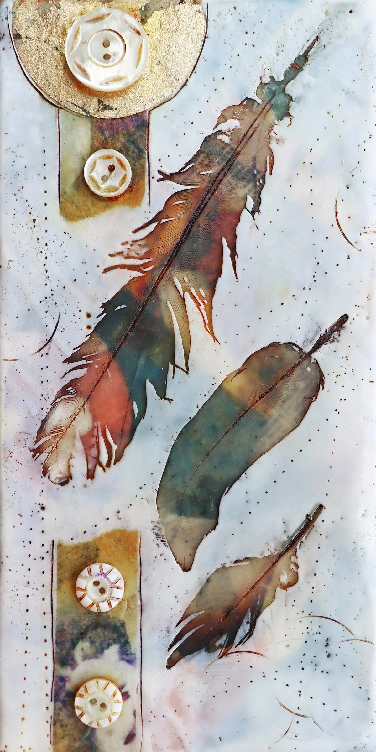 Finders Keepers by Jennifer Wilson, Encaustic, 8x4, $110