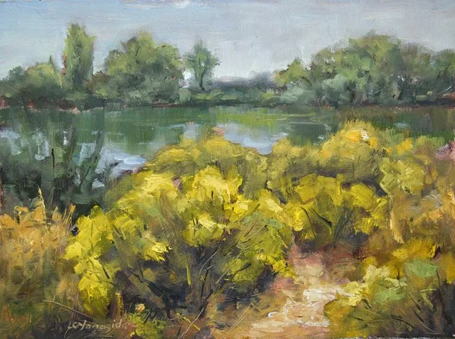 Blooming Rabbit Brush by Lucy Yanagida, 9x12, $820