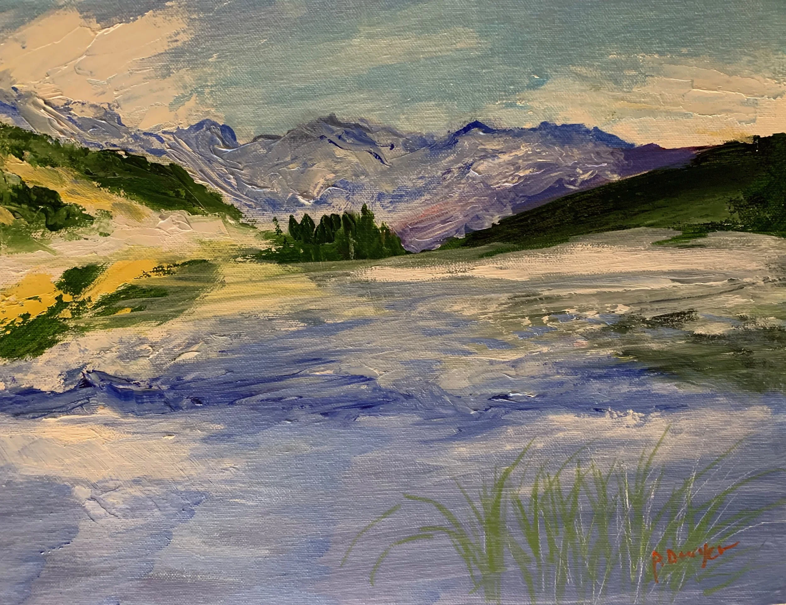 Misty Morning in the Mountains by Patty Dwyer, Oil, 9x12, $450