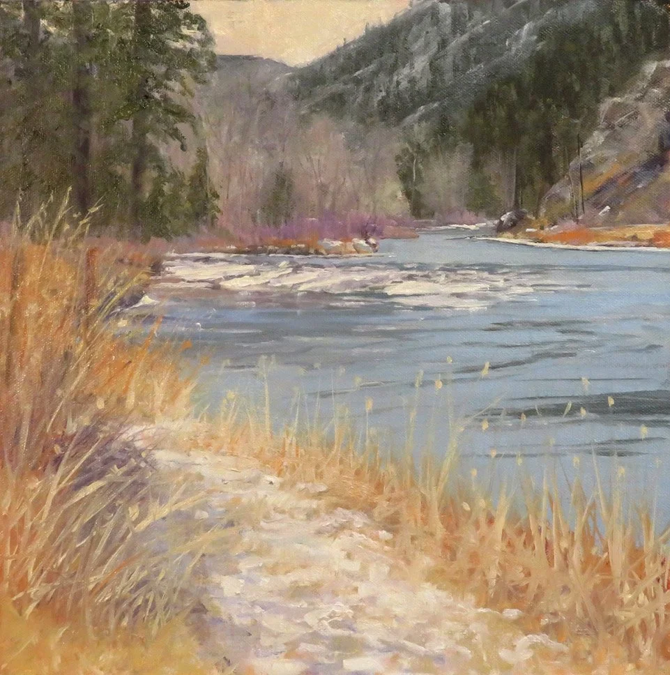 Winter Colors for a Chilly Day by Ginger Whellock, Oil, 12x12, $1300