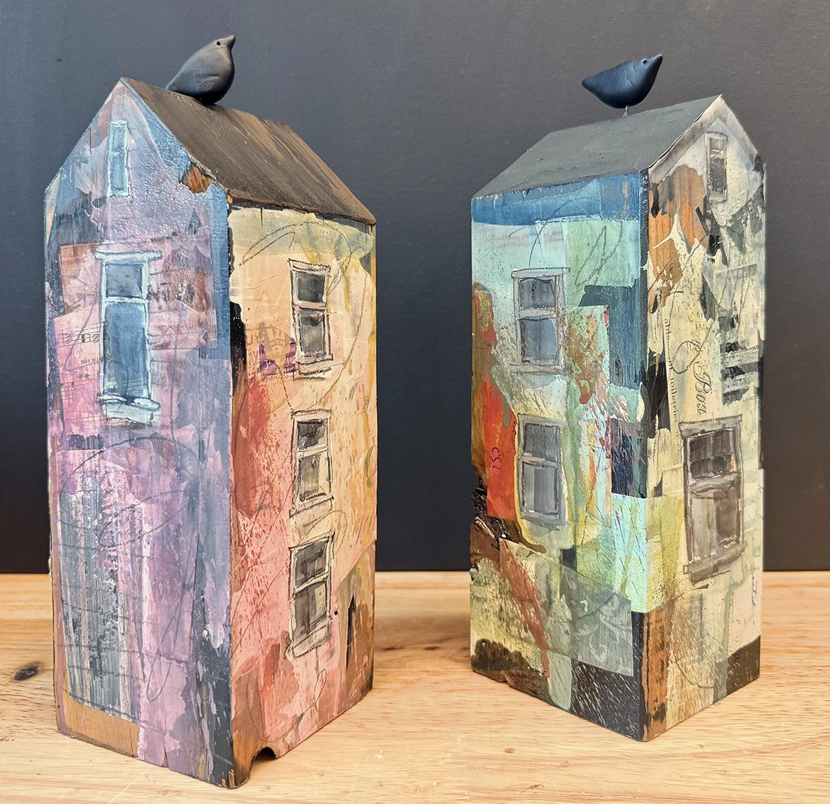 Tall Houses by Jennifer Keelan, Mixed Media, 10x4x4, $95