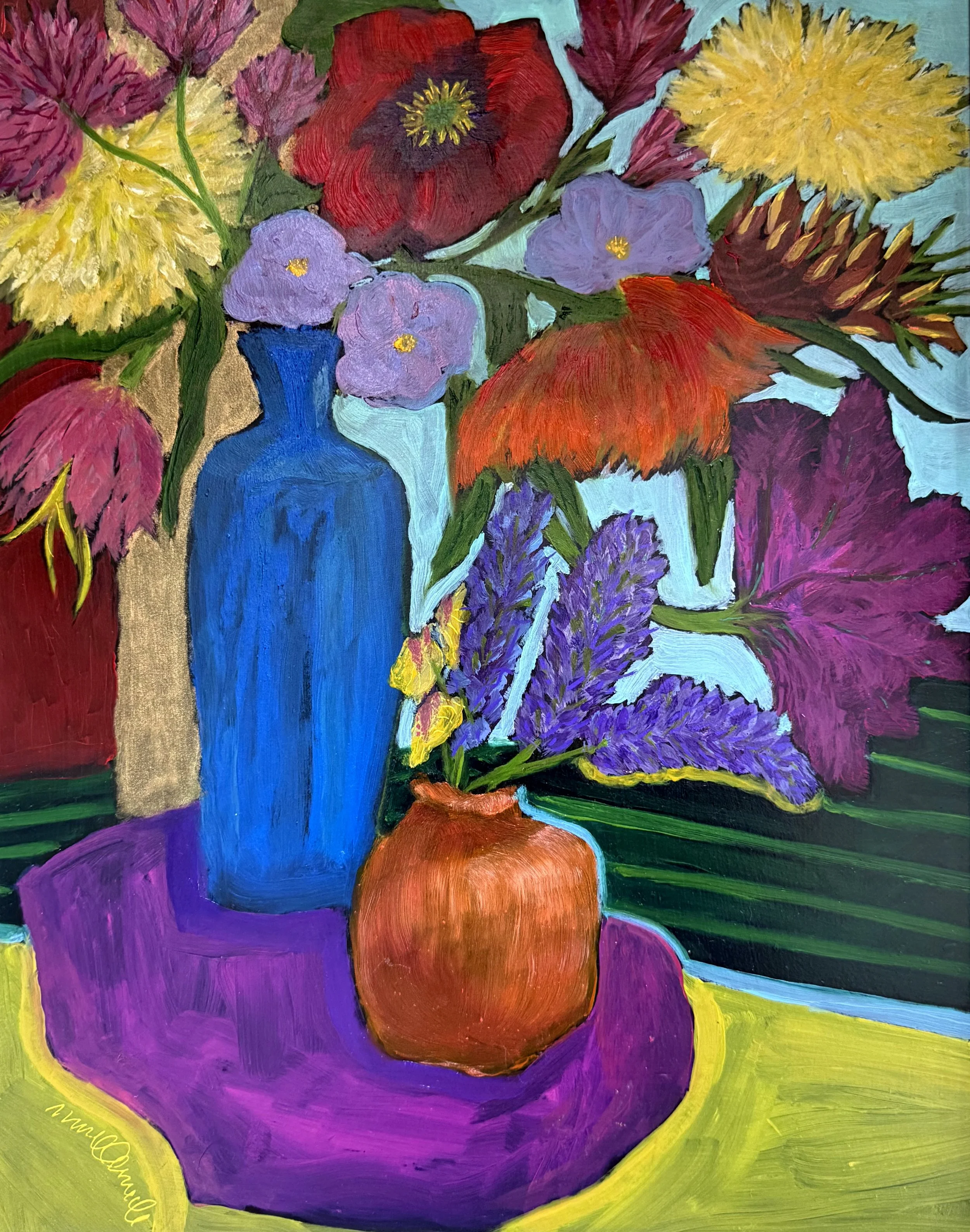 Still Life with Grape Hyacinth by Madeleine O'Connell, Oil, 11x14, $800