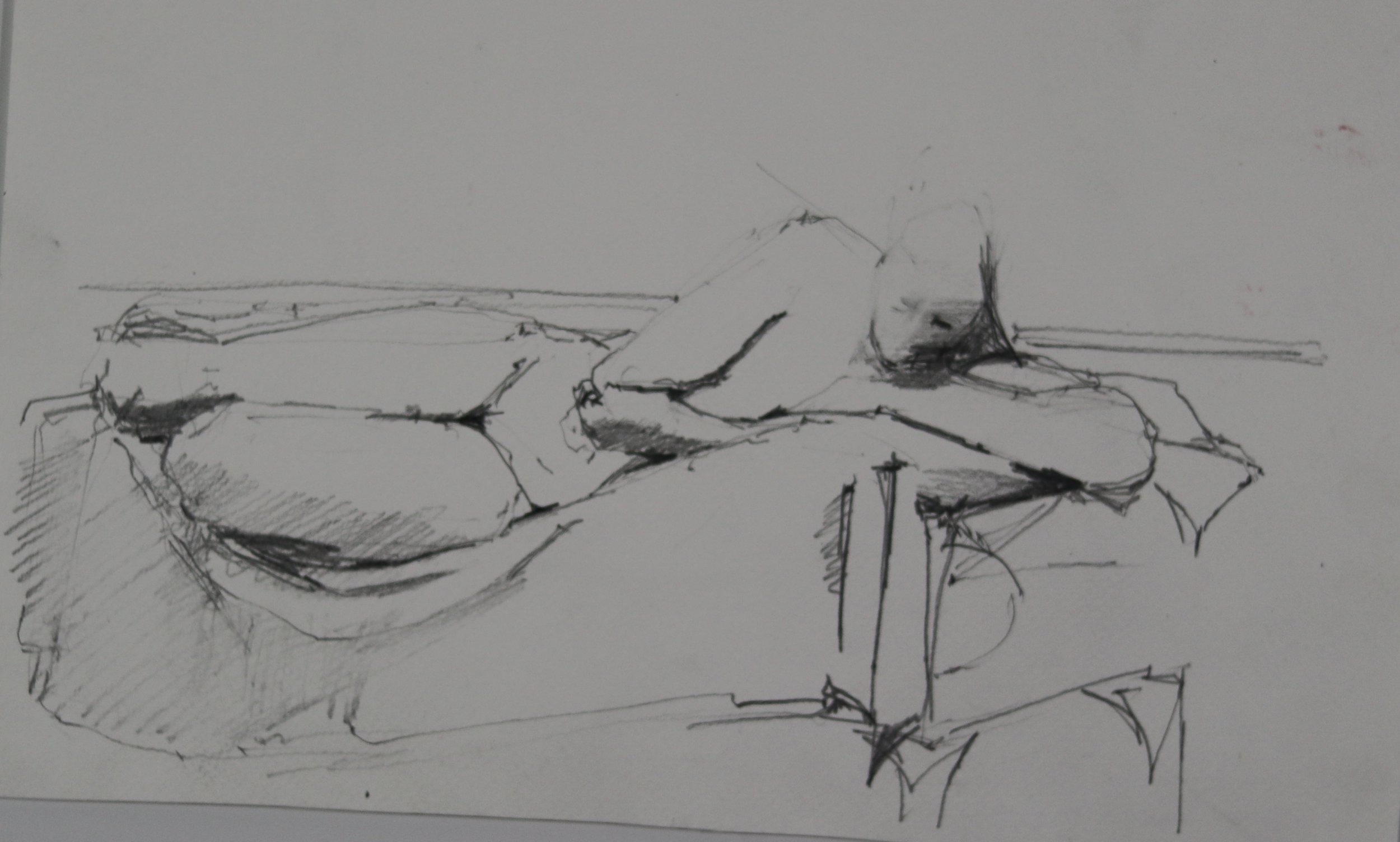  Reclining - One  Graphite on Paper 