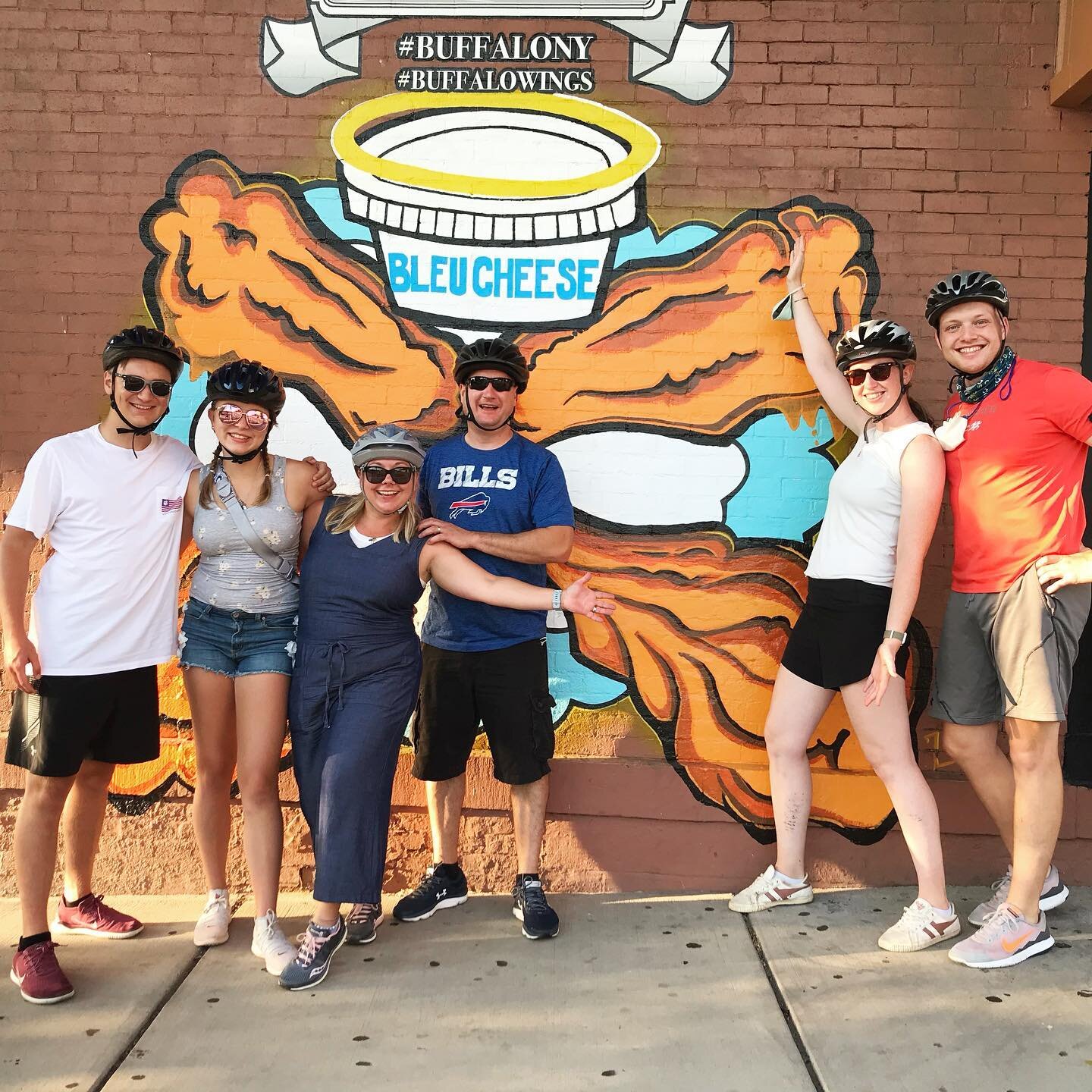 A recent Buffalo Bike Tours’ Wing Ride tour group