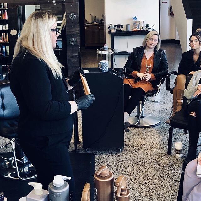 Today we had the pleasure of hosting a Brazillian Blowout training for local professionals! What a great class!! Thanks, Annie w/ Salon Services, and Julie w/ Brazillian Blowout,  for your time and knowledge!!! And a shout-out to the amazing pros tha