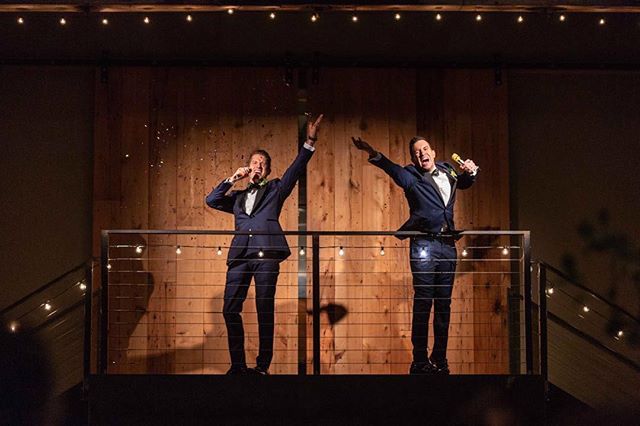 #repost via @davidperlmanphotography
.
.
When a couple asks for a spotlight at their wedding, you hope it&rsquo;s going to be good. @jasonrklein and @douglasrealness delivered, and then some. #couplegoals #entrancegoals #marriagegoals #weddinggoals #