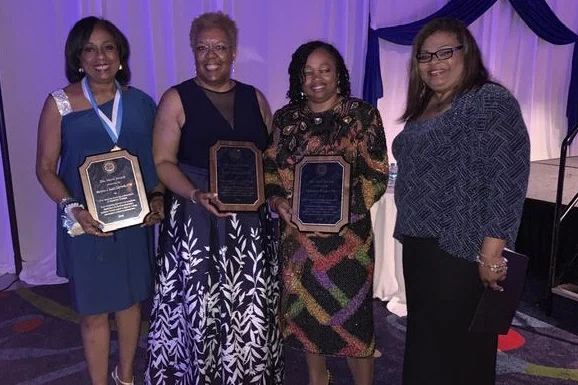  2019 Merit Award Receipients Barbara Dancy Edwards, Lauri M. Sanders and Deidra L. Fryer with Tara L. Buckner 