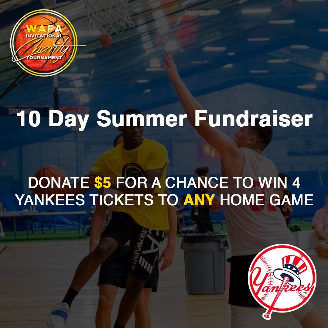 ENDING 8/17‼️&bull; Summer Fundraiser! Donate $5 and be entered to win 4 Yankees tickets to ANY remaining home game. Visit wafa.rallyup.com/lihunger to enter [Link in&nbsp;bio]⬆️

Section 216
Row 13
Seats 17-20
$125/seat ($500+ total value!)

The mor