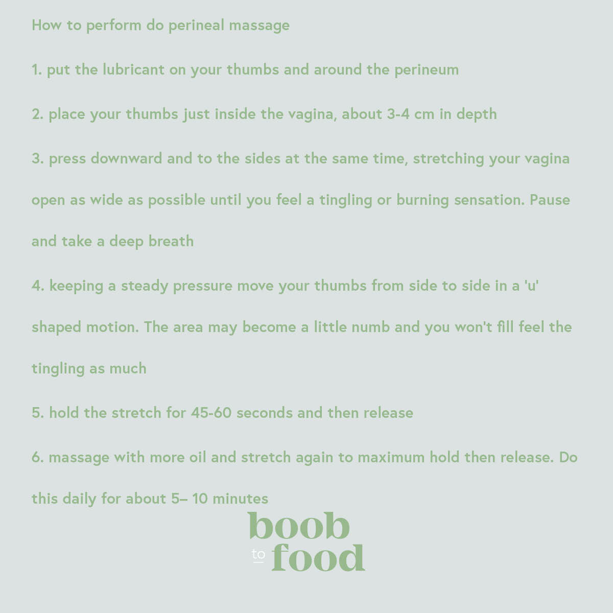 perineal massage boob to food 2
