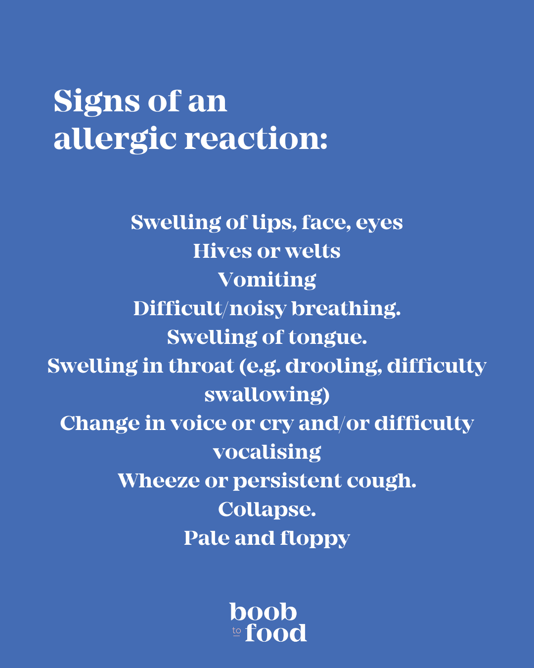 signs of an allergic reaction
